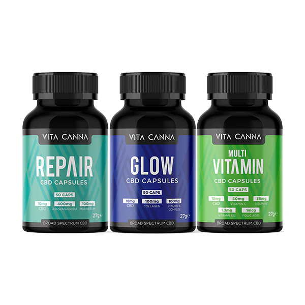Vita Canna 500mg Broad Spectrum Functional CBD Vegan Capsules – 50 Caps