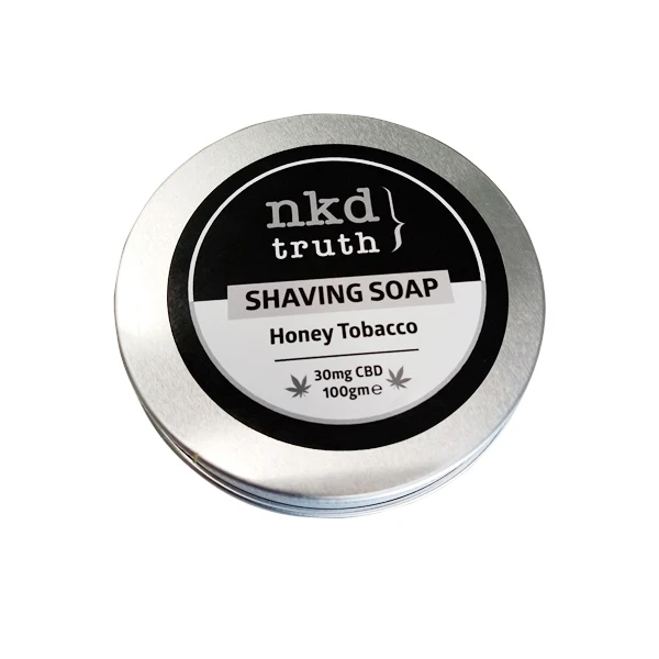 NKD 30mg CBD Speciality Shaving Soap 100g – Honey Tobacco
