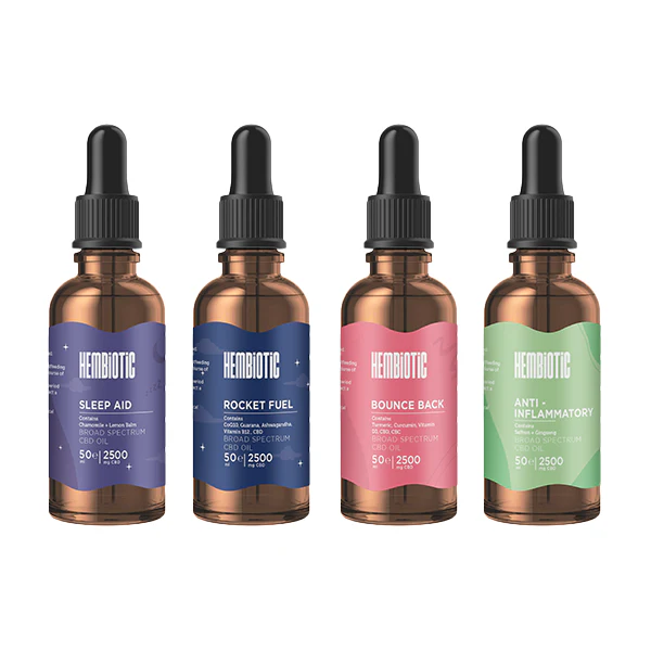 Hembiotic 2500mg Broad-Spectrum Bulk Functional CBD Oil – 50ml