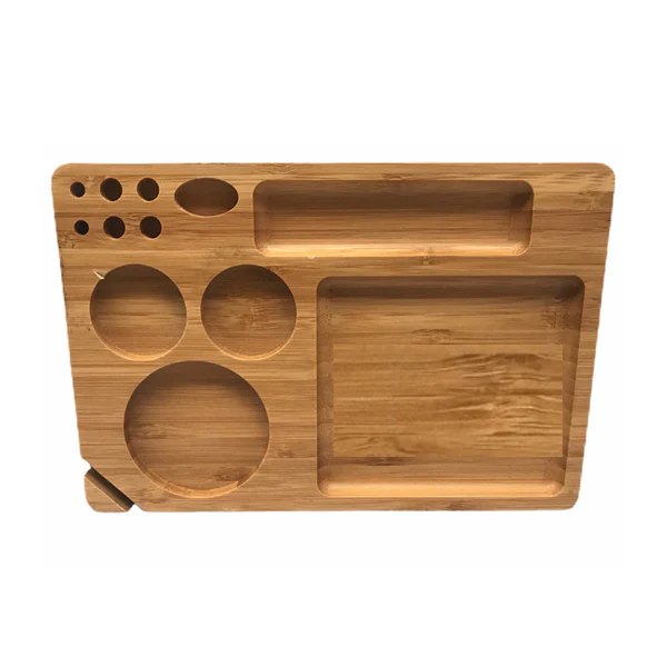 Medium Wooden Rolling Tray with Compartments – TRY-B230x155