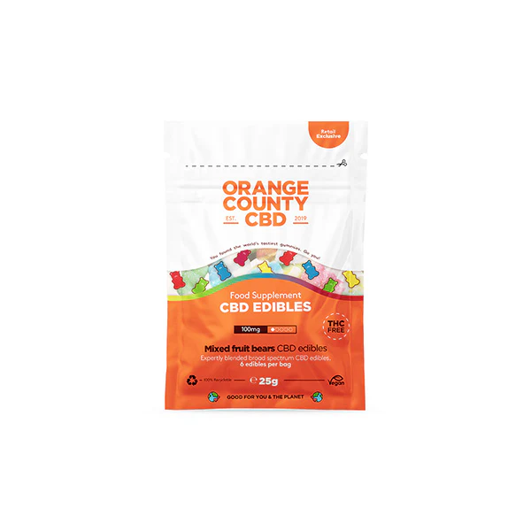 Orange County CBD 100mg Mini CBD Gummy Bears – 6 Pieces