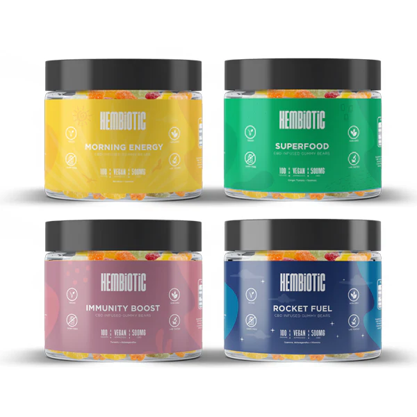 Hembiotic 500mg Functional CBD Gummy Bears – 100g