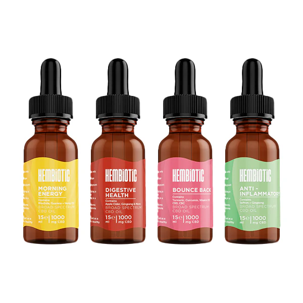 Hembiotic 1000mg Broad-Spectrum Functional CBD Oil – 15ml