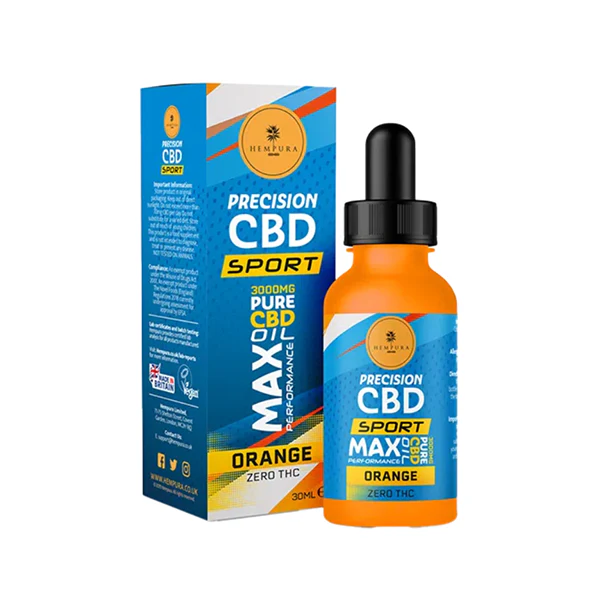 Hempura 3000mg Precision Sport CBD Broad Spectrum Oil Orange Flavoured – 30ml