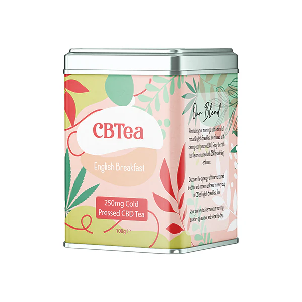 CBTea 250mg Cold Pressed Full Spectrum CBD English Breakfast Tea – 100g