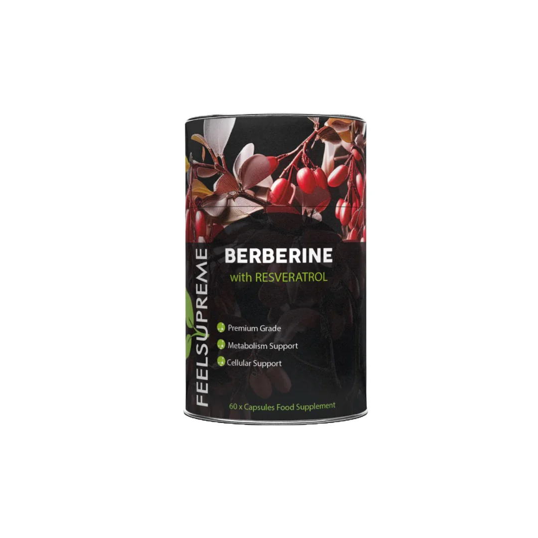 Feel Supreme 400mg Premium Berberine & Resveratrol Supplement Capsules – 60 Caps