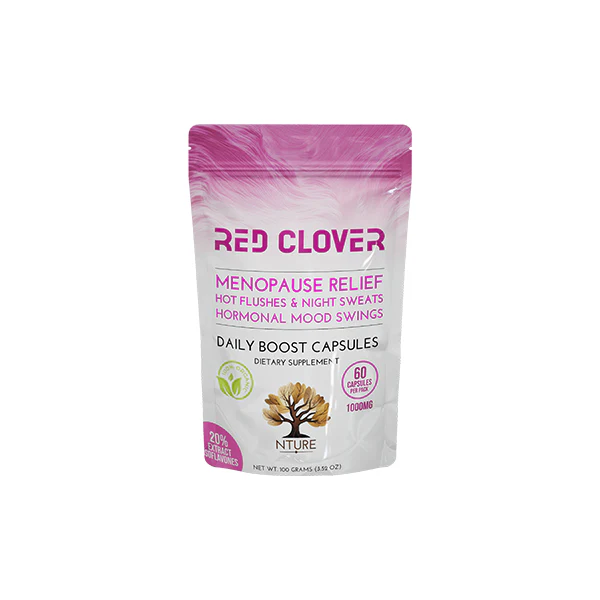 NTURE 1000mg Red Clover Capsules – 60 Caps