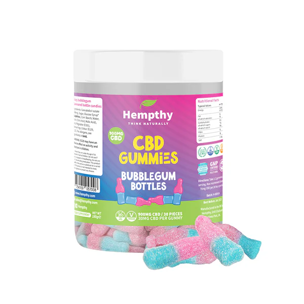 Hempthy 900mg CBD Bubblegum Bottles – 30 Pieces