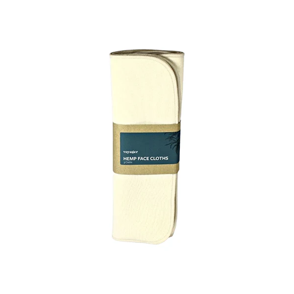 Voyager Hemp Reusable Face Cloths – 3 Pack
