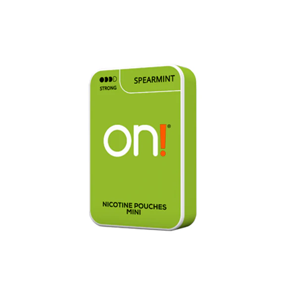 6mg On! Mini Strong Spearmint Nicotine Pouches – 20 Pouches