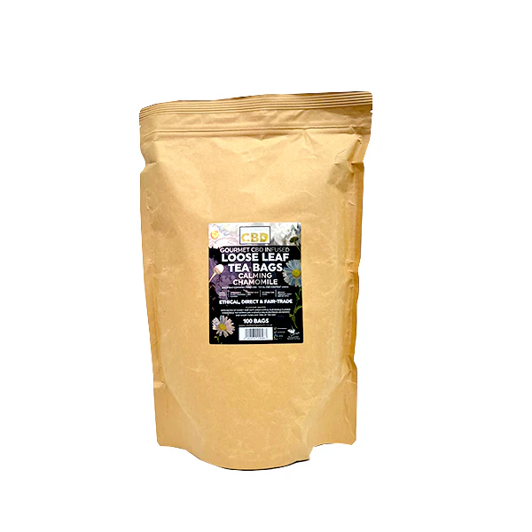Equilibrium CBD 340mg Tea Chamomile Catering Pack – 100 Biodegradable Pyramid Tea Bags