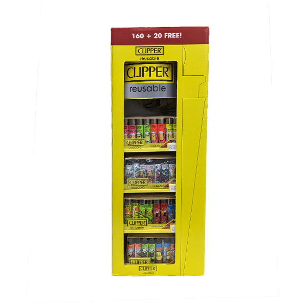 Clipper CP11RH 4 Tier Comboshape CDU 160 + 20 Mixed Design Lighters – CL3I128UKH