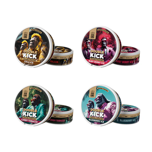 50mg Aroma King Double Kick NoNic Pouches – 25 Pouches