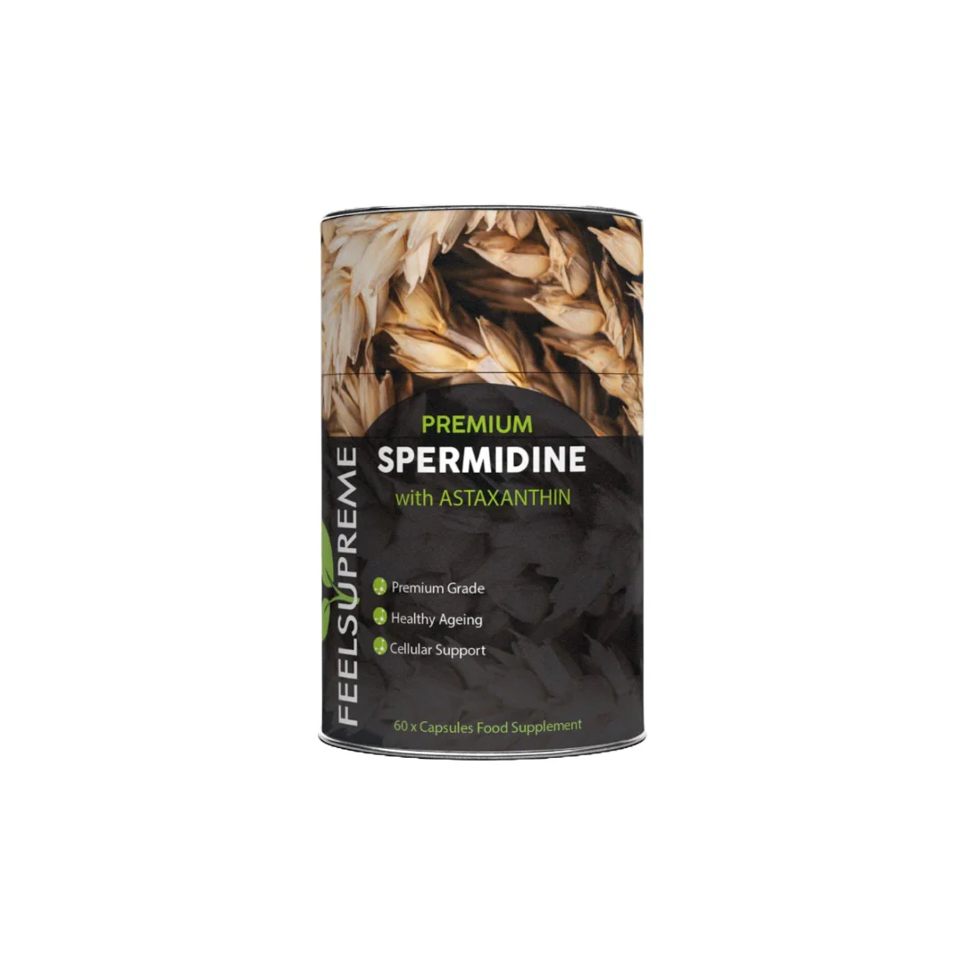 Feel Supreme 500mg Premium Spermidine & Astaxanthin Complex Capsules – 60 Caps