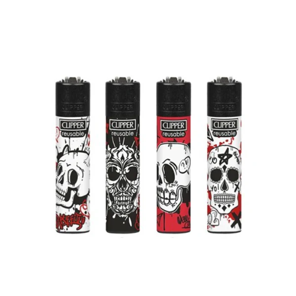 40 Clipper CP11RH Classic Graffiti Skulls Flint Lighters – CL3C1626